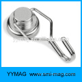 Neodymium magnet pot rotatable hook magnet